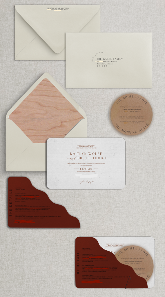 arizona wedding invitations neutrals